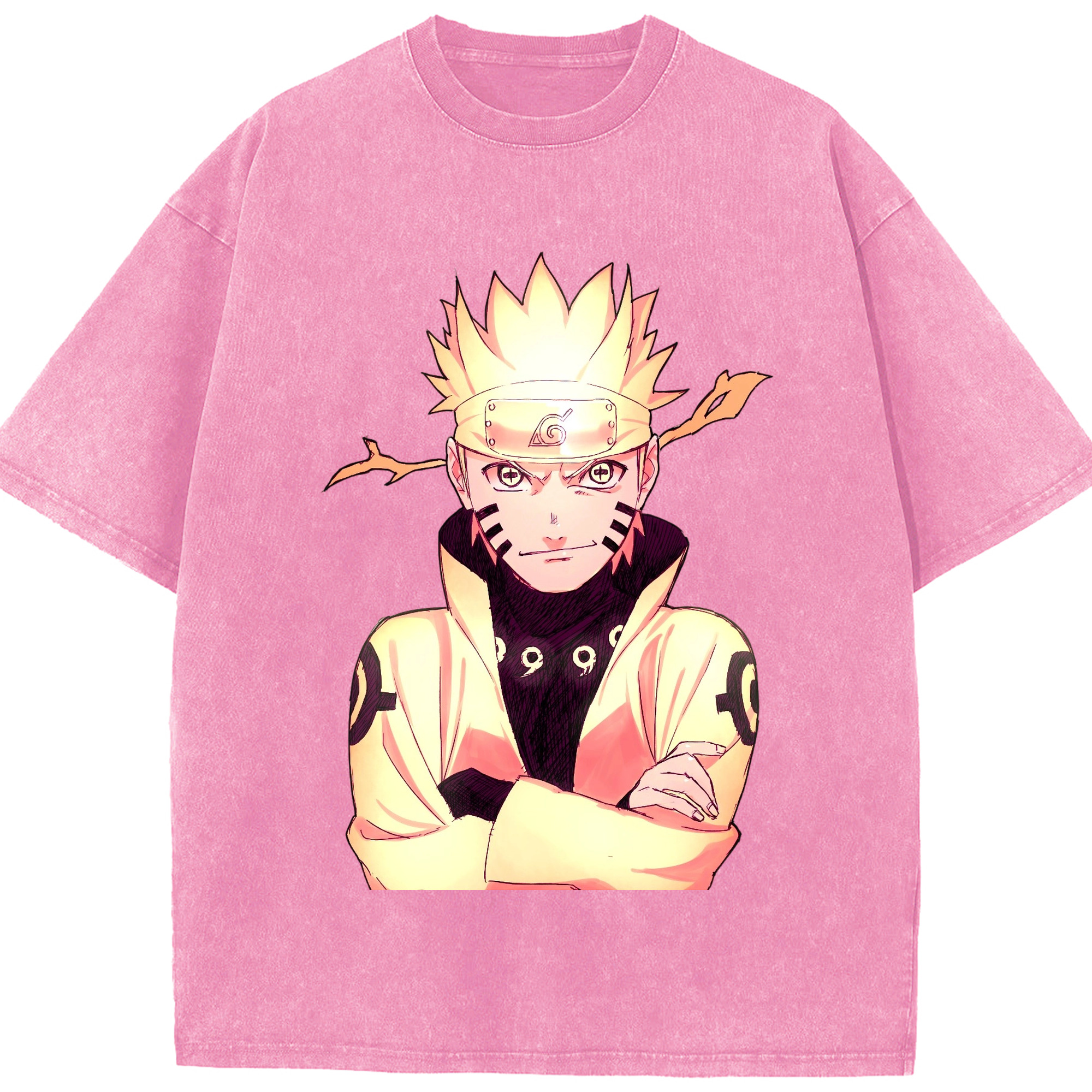 （画像用） NARUTO -ナルト- うずまき ナルト Uzumaki Naruto 綿100% ヴィンテージ風 半袖Tシャツ（フロントプリント）